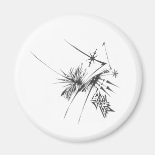 99 Schwarz-Weiß-Abstrakte Stammes-Tattoo-Kunst Magnet