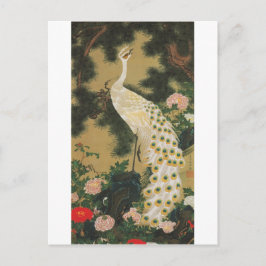 9. 老松孔雀図, 若冲 alte Kiefer und Pfau, Jakuchu Postkarte