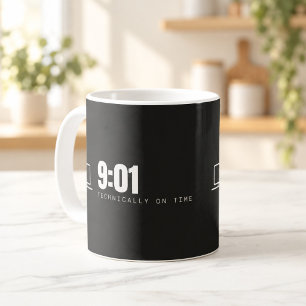 9:01 Technisch pünktlich Remote-Arbeit-Tasse Kaffeetasse