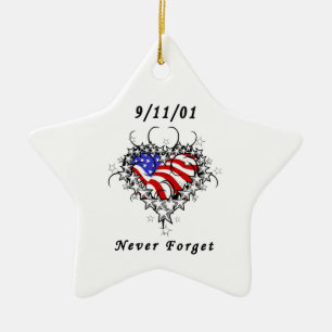 9/11/01 patriotische Tätowierung Keramikornament