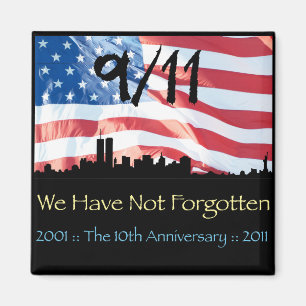 9/11 10. Jahrestag WTC und die Flagge Magnet
