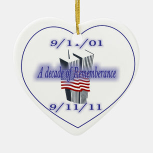 9-11 10. Jahrestags-Erinnerung Keramik Ornament