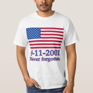 9-11-2001 nie vergessene T-Shirts, Knöpfe T-Shirt