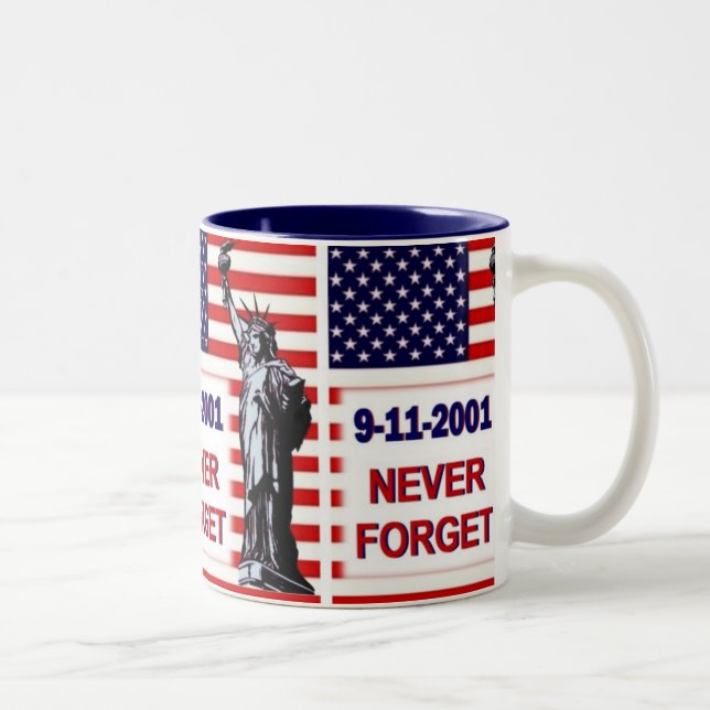 9-11-2001 vergessen Sie nie Zweifarbige Tasse (Rechts)