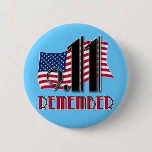 9/11 ERINNERN Sie sich mit Flagge-T-Shirts Button
