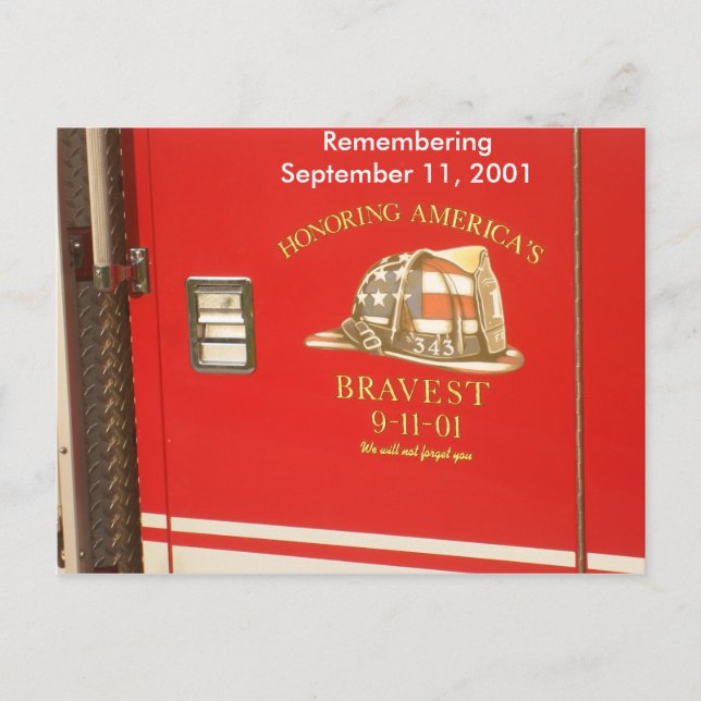 9-11 Firemen Postcard Postkarte (Vorderseite)