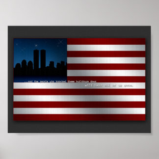 9-11 Flag Poster