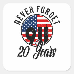 9 11 Patriots Day Flag USA 11. September Quadratischer Aufkleber