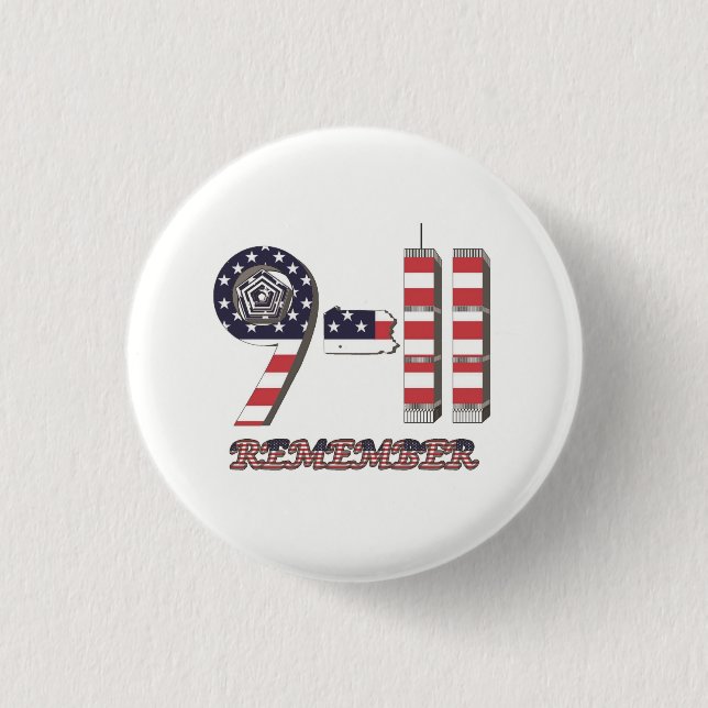 9-11 ursprünglicher Flaggen-Muster-Knopf Button (Vorderseite)