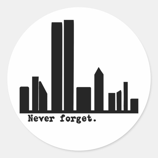 9-11 Vergessen Sie niemals die NY Skyline-Hemden,  Runder Aufkleber (Vorderseite)