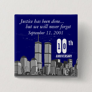 9-11 zehnter Jahrestag Button