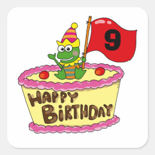 9. alles Gute zum Geburtstag Quadratischer Aufkleber