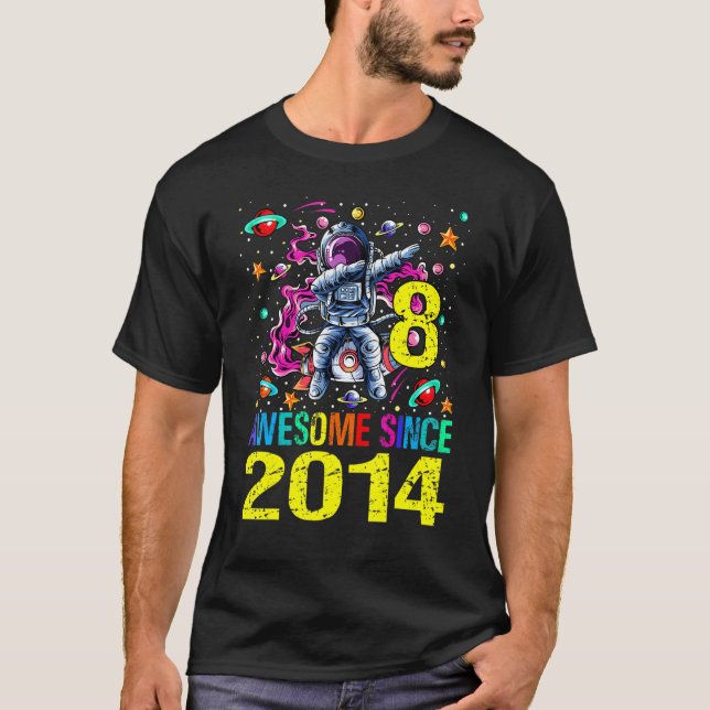 9 Awesome Since 2013 Astronaut 9th Birthday Space T-Shirt (Vorderseite)