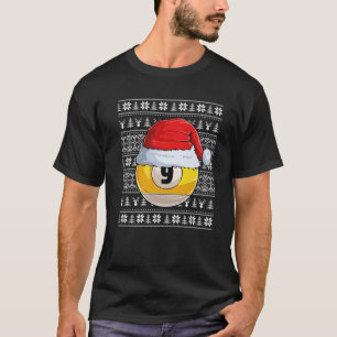 9 Ball Billiard Weihnachtsmannmütze Weihnachten T-Shirt