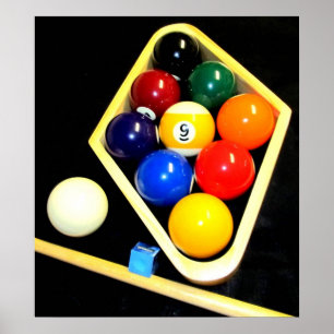 9 BALL BILLIARDS POOL ART POSTER