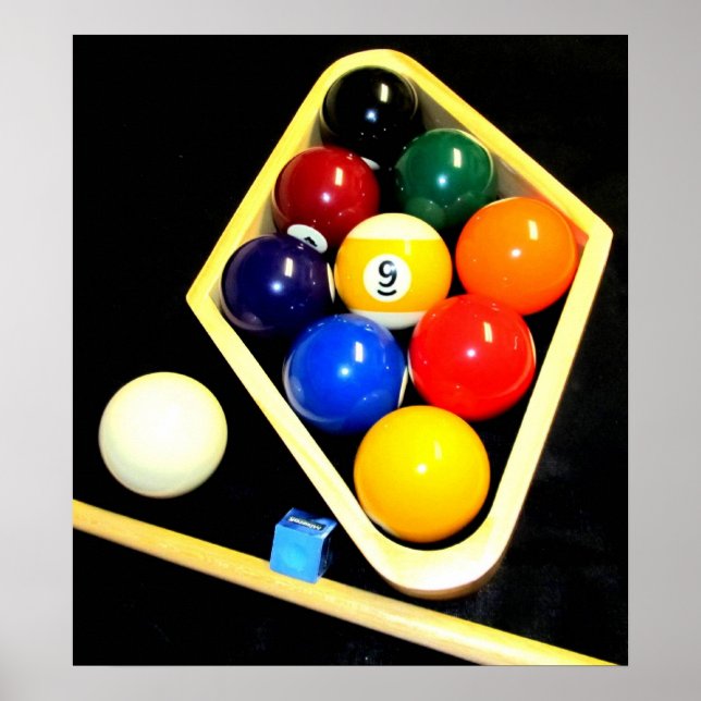 9 BALL BILLIARDS POOL ART POSTER (Vorne)