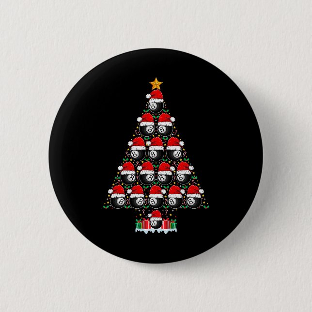9 Ball Christmas Tree Light Pool Player Nine Ball Button (Vorderseite)