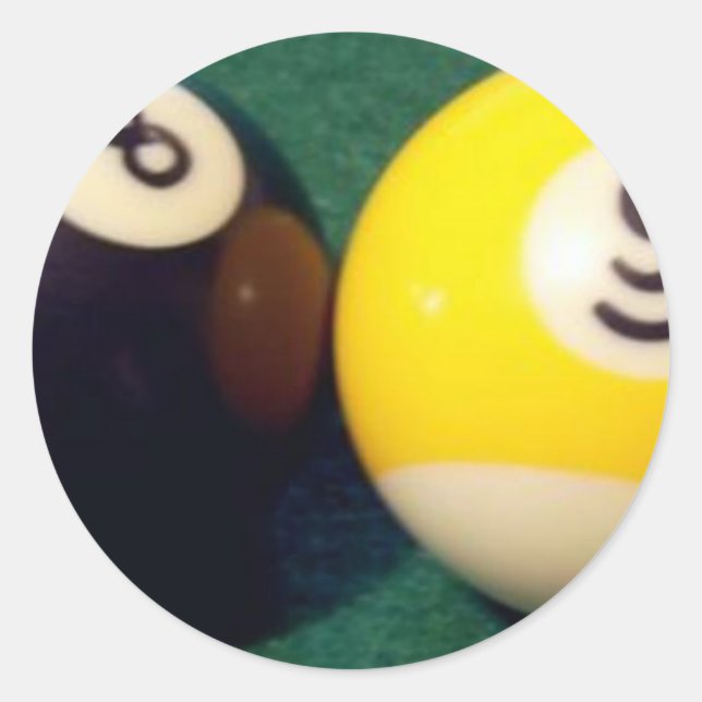 9-Ball mit 8 Ballen Runder Aufkleber (Vorderseite)