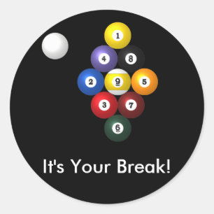 9-Ball-Rack-Aufkleber Runder Aufkleber
