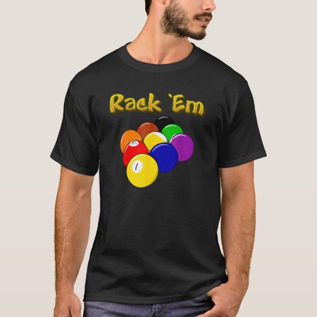 9 Ball Rack Em T Shirt Billiards Billard Billard B (Vorderseite)