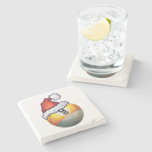 9 ball WeihnachtsRed Hat Steinuntersetzer