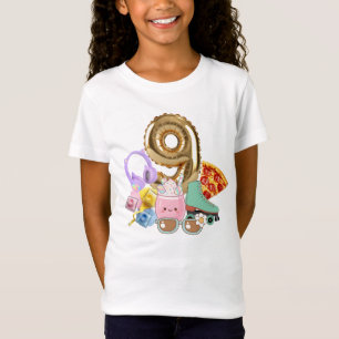 9 Ballon Kopfhörer Pizza Kawaii Trinken Skates T-Shirt