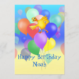 9 Balloons Geburtstagsgedicht von der Happy Juul C Karte