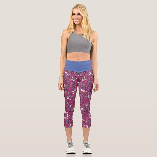 9. Band Kaleidoskop-Kunst siebzehn Capri Leggings (Vorderseite)