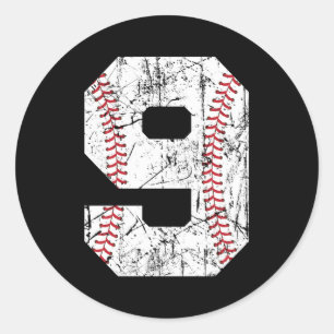 9. Baseball 9. Runder Aufkleber