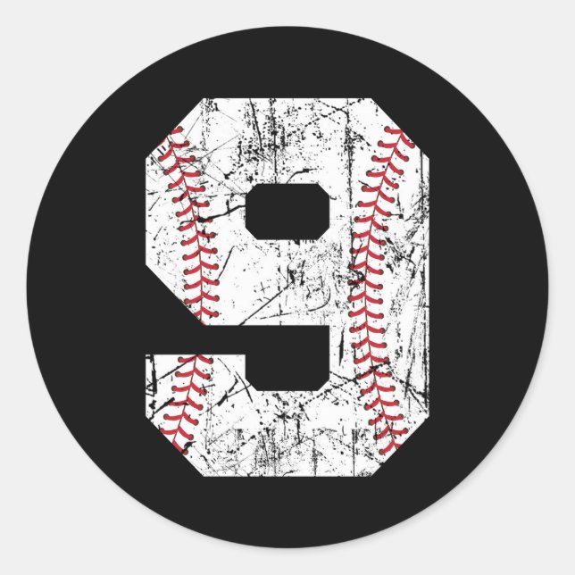 9. Baseball 9. Runder Aufkleber (Vorderseite)