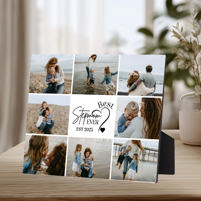 9 Best Stepmom Ever Custom Photo Collage  Fotoplatte (Von Creator hochgeladen)