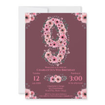 9. Big Birthday Girl Pink Blume Green Folies