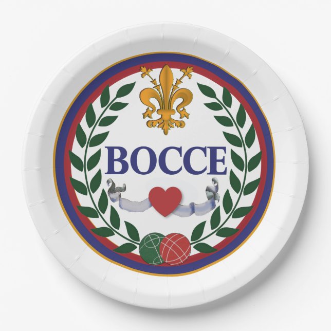 9" BOCCE PAPPTELLER (Vorderseite)