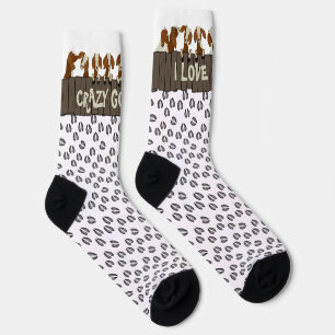 9 Boerziegen beim Zaun Socken