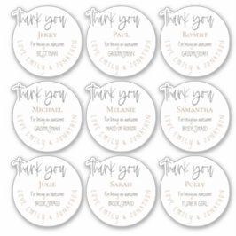 9 Brautparty "Name dank Meldung an Einzelpersonen" Aufkleber