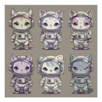 9 Chibi-Astronauten-Kätzchen Weltraum-Crew