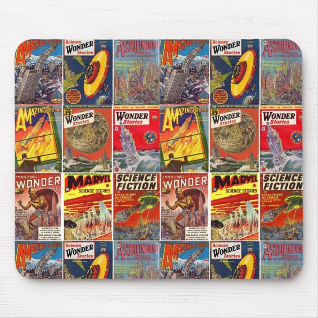 9 Classic SF Pulp Covers Mousepad (Vorne)