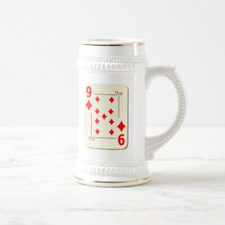 9 der Diamant-Spielkarte Bierglas