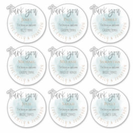 9 Einzelnamen Dankeschön Nachricht Hochzeit Aquama Aufkleber