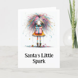 **9 Farbenfrohe AP97 Whimsical Christmas Girl Gift Dankeskarte