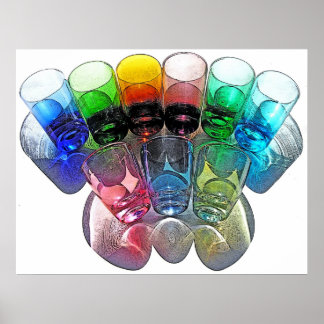 9 Farbige Cocktailbrille - Stil 1 Poster