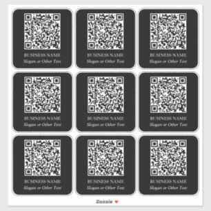 9 Firmenname mit QR-Code Aufkleber