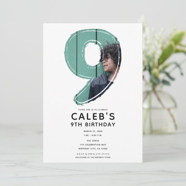 9. Foto 9. Geburtstagspartei Einladung (Stehend Vorderseite)