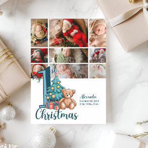 9 Foto Blue Teddy Baby 1. Weihnachten
