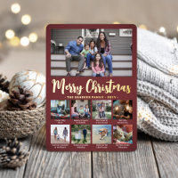 9 Foto Burgundy Frohe Weihnachten Moderne Collage