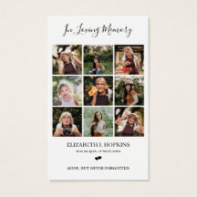 9 Foto Collage Beerdigung Gedenkkarten