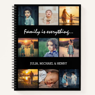 9 Foto Collage Benutzerdefinierter Text Familie is Notizbuch