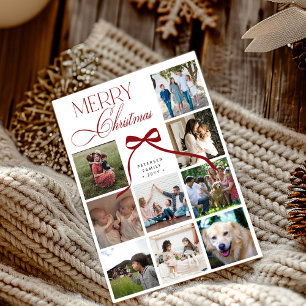 9 Foto Collage elegante Drehbuch Merry Christmas Feiertagskarte
