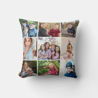 9 Foto-Collage Enkelkinder machen das Leben Zitat Kissen