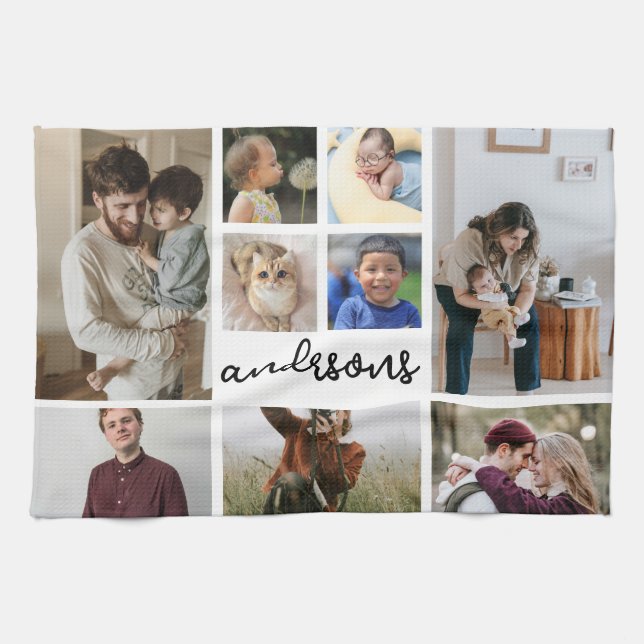 9 Foto Collage Familienküche Handtücher (Horizontal)